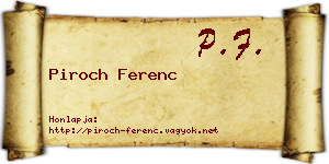 Piroch Ferenc névjegykártya