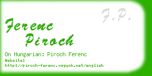 ferenc piroch business card